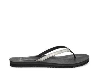 Sanuk Yoga Joy Shimmer Flip Flop Dam Silver | Sverige 524OKI